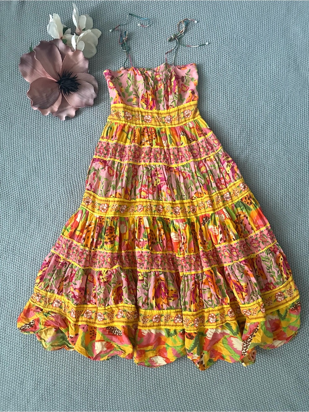 FARM RIO Mixed Fruits Paradise Midi Dress
Size XS